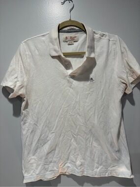 Original Penguin Men's Cream Polo Shirt with Embroidered Logo